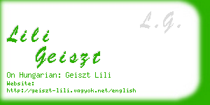 lili geiszt business card